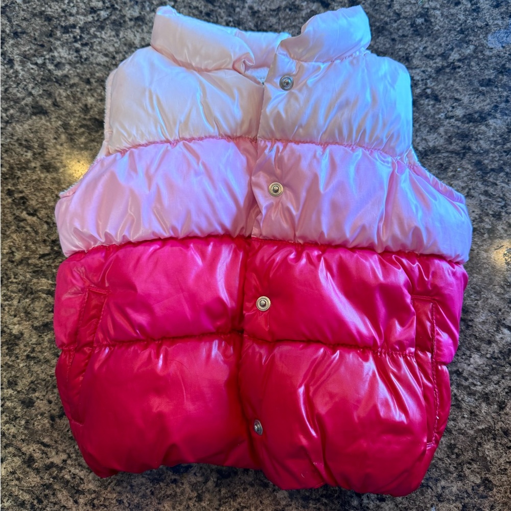 GAP Pink and Red toddler Puffer Vest